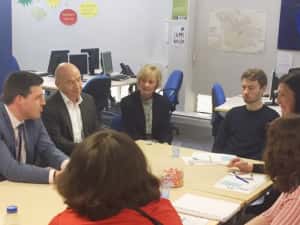 MSP Jamie Hepburn, Minister for Employability and Training meets employability customers at the Wise Group.