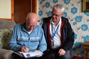 Inverclyde Home Energy Advice Team member on home visit