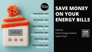 Details of online workshops to learn about reducing home energy use, cost and carbon footprint.